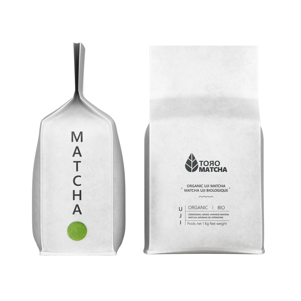 a one kilogram bag of organic green tea matcha from toromatcha